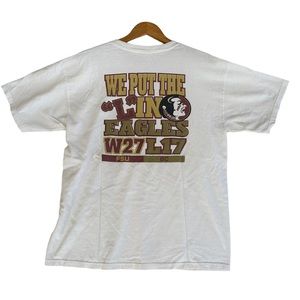 Seminoles Vs Eagles 07 We Win This Game White T Shirt Size Large NCAA College